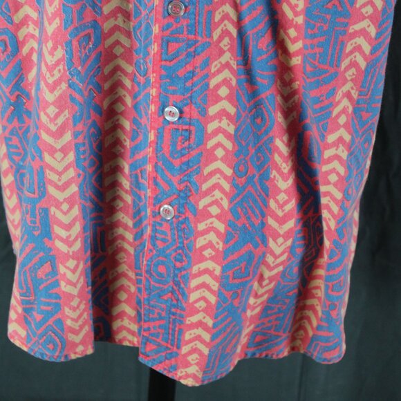Vintage Button Down shirt - Neon Stripe Tribal Pattern - Men's Extra-Large - Picture 4 of 10